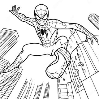 Spider Man No Way Home Action Scene Coloring Page 5201-4324