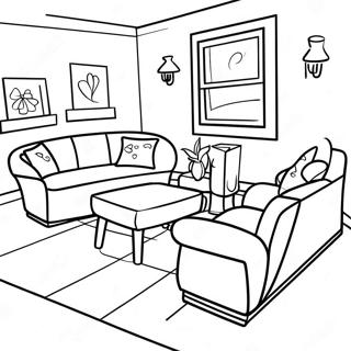 Cozy Living Room Furniture Coloring Page 52033-41654