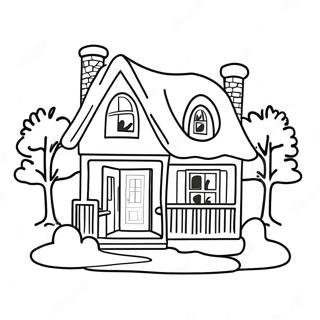 Winter House Coloring Page 52052-41667