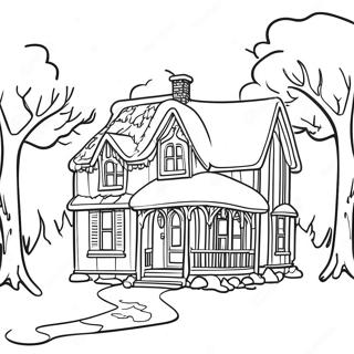 Winter House Coloring Page 52052-41668