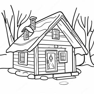 Cozy Winter Cabin Coloring Page 52053-41675