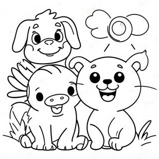 Happy Good Morning Animals Coloring Page 52093-41717