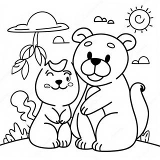 Happy Good Morning Animals Coloring Page 52093-41720