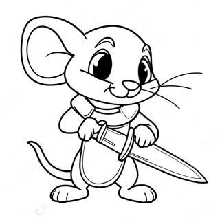 Brave Despereaux With Sword Coloring Page 52123-41730