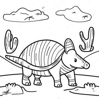 Happy Armadillo Exploring The Desert Coloring Page 52163-41769