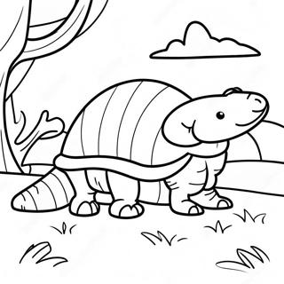 Happy Armadillo Exploring The Desert Coloring Page 52163-41770