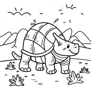 Happy Armadillo Exploring The Desert Coloring Page 52163-41771