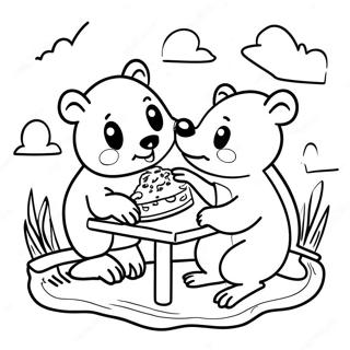 Mole And Ratty Enjoying A Picnic Coloring Page 52173-41765