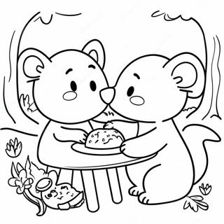 Mole And Ratty Enjoying A Picnic Coloring Page 52173-41766