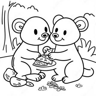 Mole And Ratty Enjoying A Picnic Coloring Page 52173-41767