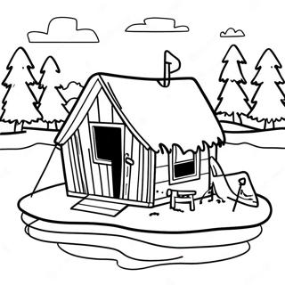 Ice Fishing Coloring Pages