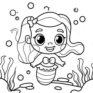 Cute Baby Ariel Underwater Coloring Page 5222-4345