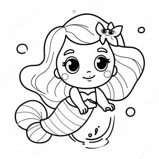 Cute Baby Ariel Underwater Coloring Page 5222-4347