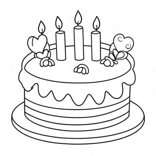 Sweet Birthday Cake For Aunt Coloring Page 52283-41856