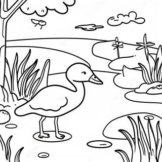 Colorful Wetlands Animals Coloring Page 52383-41937