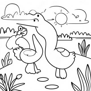 Colorful Wetlands Animals Coloring Page 52383-41938