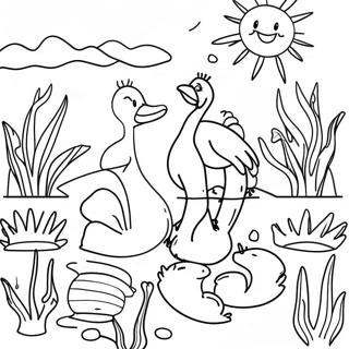 Colorful Wetlands Animals Coloring Page 52383-41940