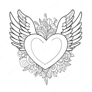 Heart With Wings Coloring Page 52442-41978