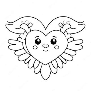 Cute Heart With Angel Wings Coloring Page 52443-41981