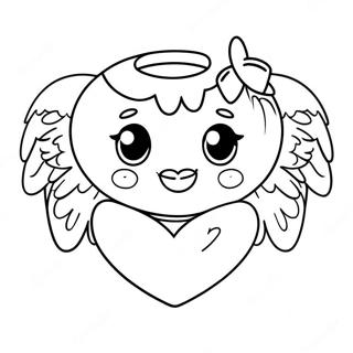 Cute Heart With Angel Wings Coloring Page 52443-41982