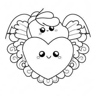 Cute Heart With Angel Wings Coloring Page 52443-41983