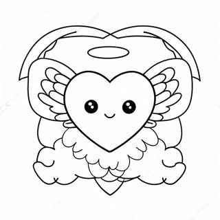 Cute Heart With Angel Wings Coloring Page 52443-41984