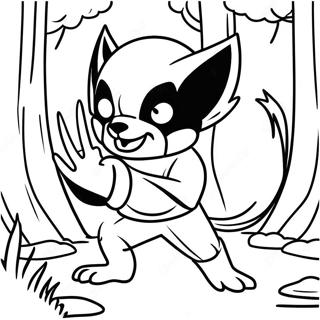 Cute Wolverine In A Forest Coloring Page 52453-41990