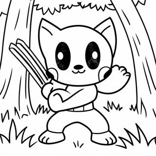 Cute Wolverine In A Forest Coloring Page 52453-41991