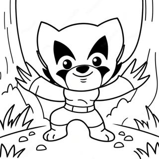 Cute Wolverine In A Forest Coloring Page 52453-41992