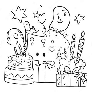 Happy 9th Birthday Celebration Coloring Page 52462-41999