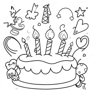 Happy 9th Birthday Celebration Coloring Page 52462-42000