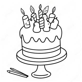 Colorful 9th Birthday Cake Coloring Page 52463-41994