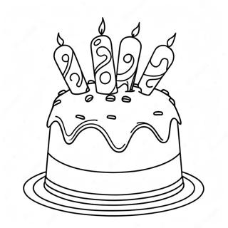 Colorful 9th Birthday Cake Coloring Page 52463-41995