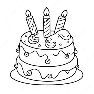 Colorful 9th Birthday Cake Coloring Page 52463-41996