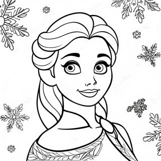 Elsa With Snowflakes Coloring Page 52473-42005