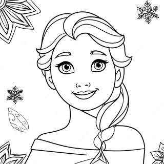 Elsa With Snowflakes Coloring Page 52473-42006