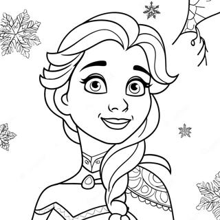 Elsa With Snowflakes Coloring Page 52473-42007