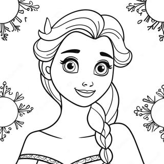 Elsa With Snowflakes Coloring Page 52473-42008