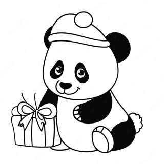 Christmas Panda Coloring Pages