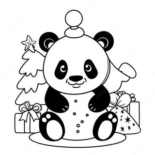 Christmas Panda Coloring Page 52482-42011