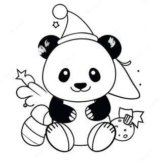 Christmas Panda Coloring Page 52482-42012