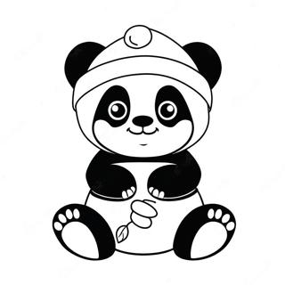 Cute Christmas Panda With Santa Hat Coloring Page 52483-42013