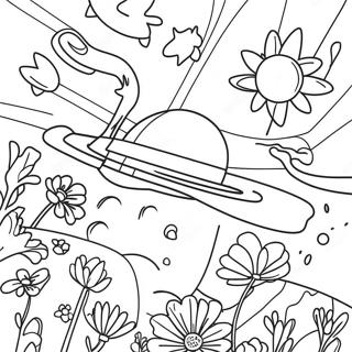 Colorful Cosmos Scene Coloring Page 52493-42019