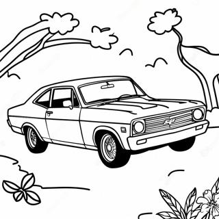 Chevy Nova Classic Car Coloring Page 52512-42035