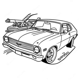 Chevy Nova Racing Scene Coloring Page 52513-42038