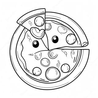 Cute Cartoon Pizza Coloring Page 5251-4366