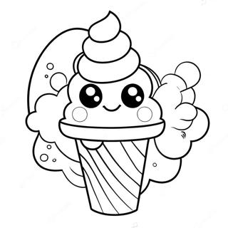 Adorable Ice Cream Cone Coloring Page 5252-4369