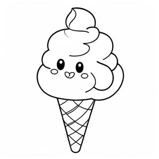 Adorable Ice Cream Cone Coloring Page 5252-4371