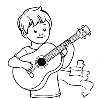 Boy With Uke Coloring Page 52542-42054