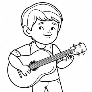 Boy With Uke Coloring Page 52542-42055